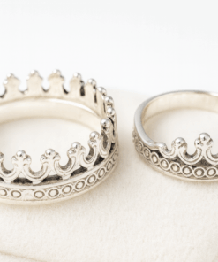 Juego de  Alianzas Corona Plata 925