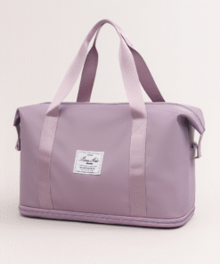 Bolso estilo deportivo de gran capacidad con cierre para agrandar color lila