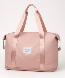 Bolso estilo deportivo de gran capacidad con cierre para agrandar color rosada