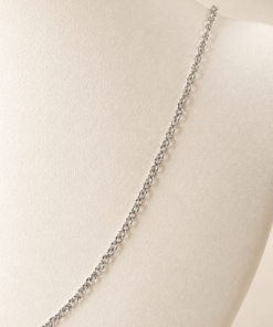 Cadena de acero quirúrgico plateado tipo Forcet Mini disponible en 40, 45 y 50 cm.