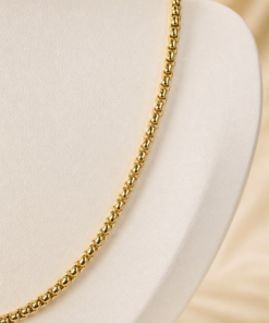 Cadena de acero quirúrgico dorado con eslabón chino de 45cm.