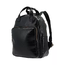 Mochila ecocuero en croco negra