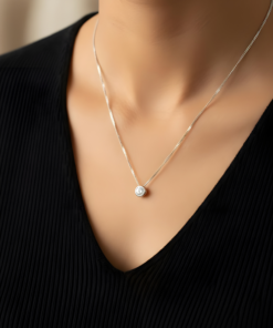 Cadena con punto de luz en plata 925