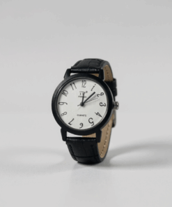 reloj dama mediano cuero sintetico negto