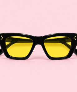 Lente de sol unisex ÉLITE de formato cat eye geométrico con diseño moderno amarillo
