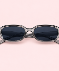 Lente de sol unisex NILO de formato rectangular suavizado con diseño moderno gris transparente