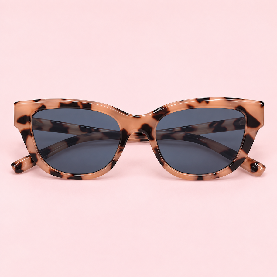 Lente de sol unisex VELA de formato geométrico con diseño moderno y líneas definidas animal print camel