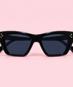Lente de sol unisex ÉLITE de formato cat eye geométrico con diseño moderno negro