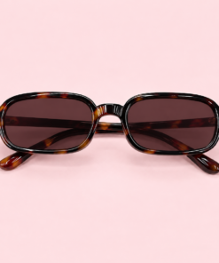 Lente de sol unisex de AURA rectangular compacto con diseño retro moderno carey