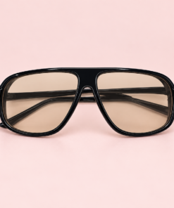 Lente de sol unisex VAREN estilo aviador amplio con detalles metálicos laterales trans´ beige