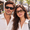 Lente de sol unisex VAREN estilo aviador amplio con detalles metálicos laterales en modelos