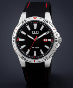 Reloj QQ de hombre con calendario correa de goma sumergible