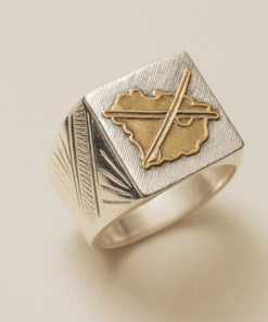 anillo plata y oro guardia republicana para hombre