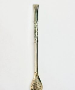 Bombilla alpaca artesanal cincelada labrada c/anilllo