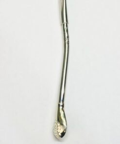 Bombilla alpaca artesanal cincelada labrabra de perfil