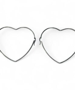 Par de aros con forma de corazon en acero quirurgico