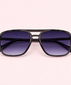 Lente de sol unisex ARLO estilo aviador con doble puente, armazón gris traslucida y cristales ahumados