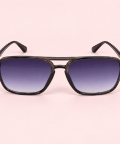 Lente de sol unisex ARLO estilo aviador con doble puente, armazón gris traslucida y cristales ahumados