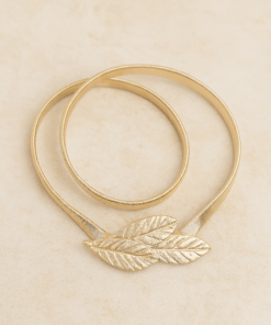 Cinto Elastizado Dorado con hojas