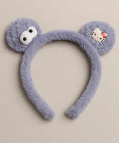 tiara peluche con ojos y aolique