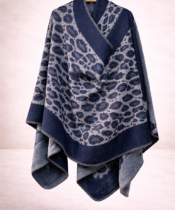 Ruana estampada animal print color azul