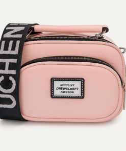 Morral Kat liso con correa regulable rosado