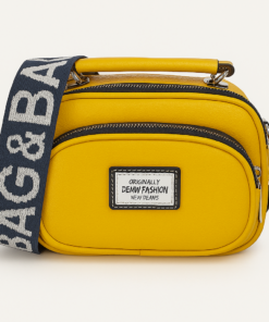 Morral Kat liso con correa regulable mostaza