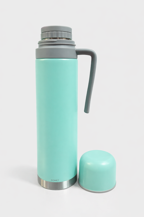 Termo 750ml con manija y pico cebador verde agua