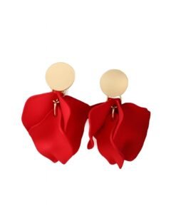 caravana petalos roja corta con detalle dorado