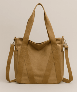 bolso canvas cintas cruzadas camel
