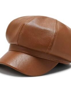 Boina con visera en cuerina color whisly