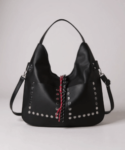 Cartera Rebel con tachas negra