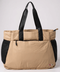 Bolso puffer singapur camel liso