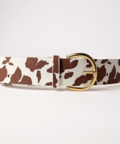 Cinto Cow prjt con hebilla dorada estampa vaca marrón