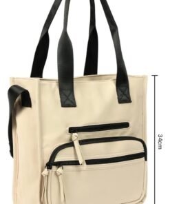 Bolso tokio varios bolsillos color crudo con mediadas a los lados