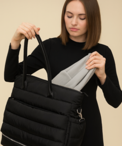 Cartera bolso urban puffer negro