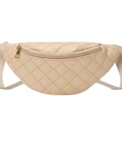 Riñonera capitoneada 1cierre camel.