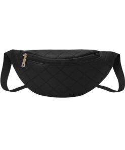 Riñonera capitoneada 1cierre negra.