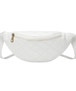 Riñonera capitoneada 1cierre blanca.