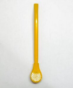 Bombilla esmaltada chata color amarilla