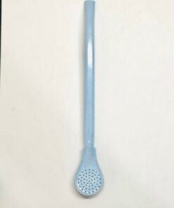 Bombilla esmaltada chata color celeste