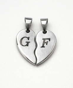 dije corazón para compartir en acero quirúrgico con 2 iniciales