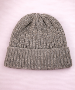 Gorro de chenille suave de diseño elegante gris