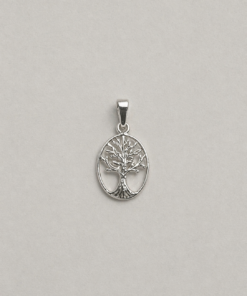Dije ovalado calado Árbol de la Vida en plata 925
