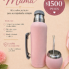 Combo Día de la Madre con termo botella de 1 litro, mate de acero y bombilla con garantía, set completo para mate