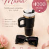 Combo Día de la Madre con jarra térmica de 400 ml y lentes de sol negros con protección UV, set práctico y moderno