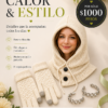 Combo calor y estilo, gorro capucha, guantes touch y caravanas acero