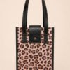 Matera cartera estampado en cuero sintético con solapa y broche, con bolsillo trasero con cierre, diseño elegante animal print negro