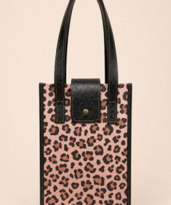 Matera cartera estampado en cuero sintético con solapa y broche, con bolsillo trasero con cierre, diseño elegante animal print negro