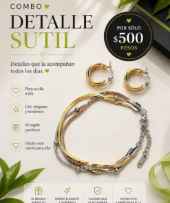 Combo  Detalle Sútil- Pulsera combinada y aros acero